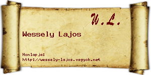 Wessely Lajos névjegykártya